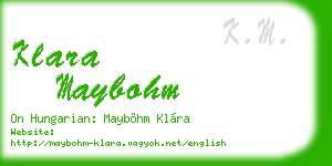 klara maybohm business card